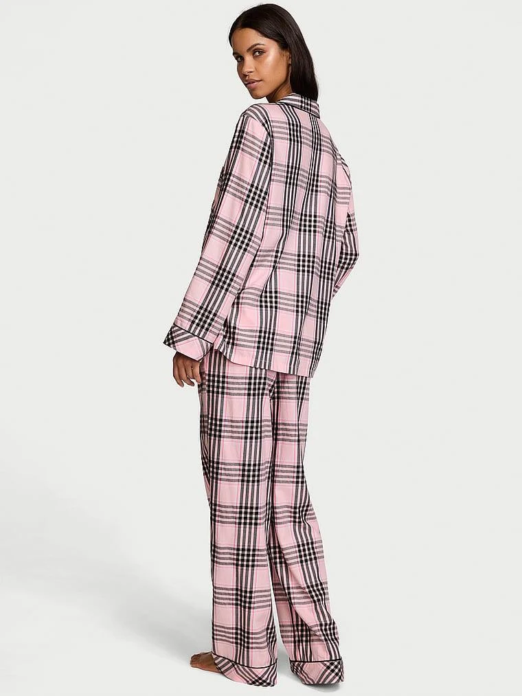 Flannel Uzun Pijama Takimi arka görünüm