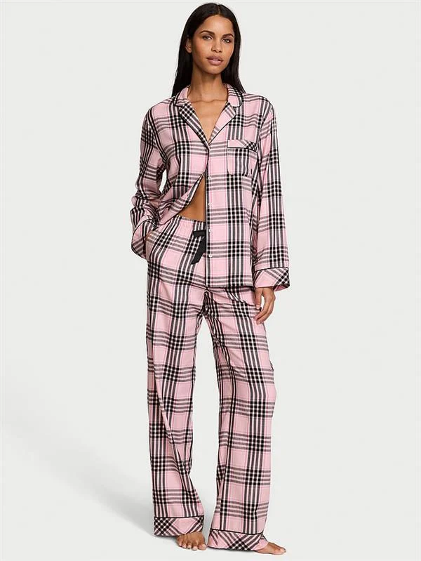 Flannel Uzun Pijama Takimi ön görünüm