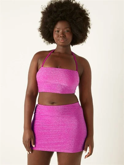 Victorias S Secret Pink Işıltılı Askisiz Bikini Ustu