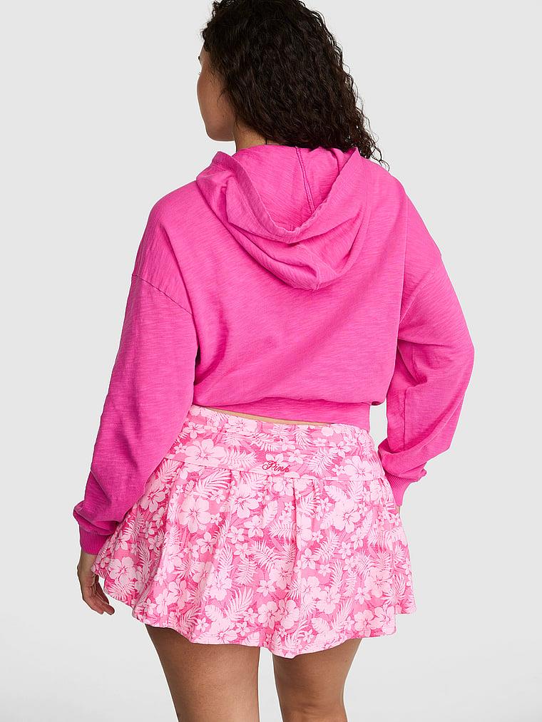 Pink Fermuarli Kapusonlu Sweatshirt arka görünümü