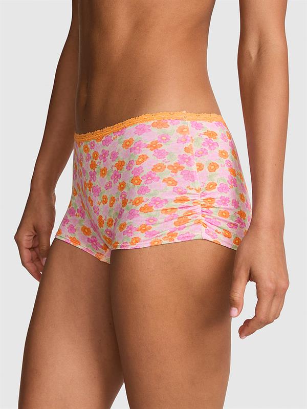 Pink Pamuklu Boyshort Kulot