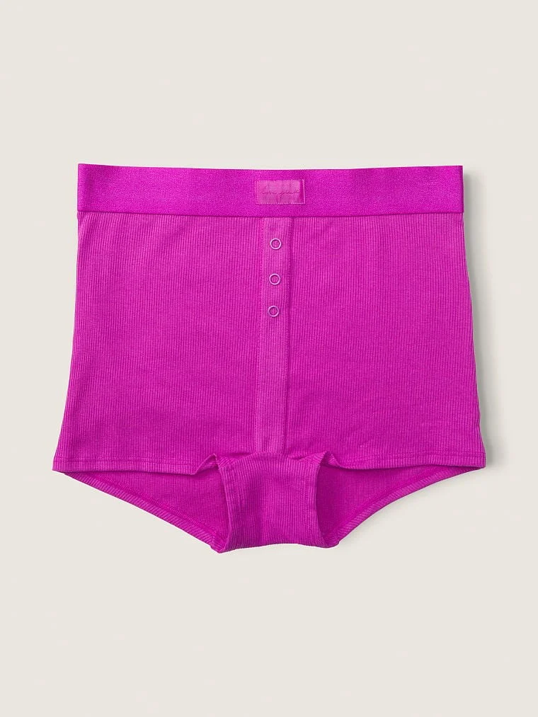 Pink Yüksek Bel Boyshort Kulot arka görünüm