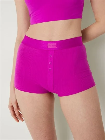 Pink Yüksek Bel Boyshort Kulot ön görünüm