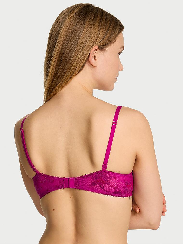 Gul Dantelli Push Up Sütyen arka görünümü