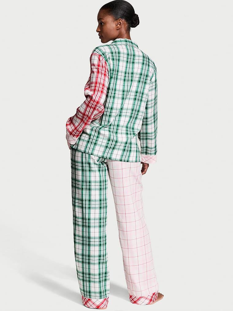 Flanel Uzun Pijama Takimi arka görünümü