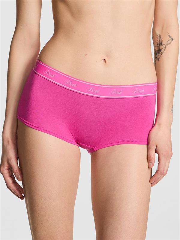 Pink Logolu Pamuklu Boyshort Kulot ön görünüm