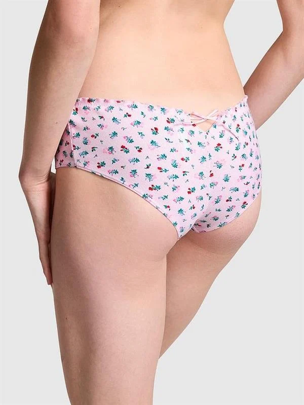 Pink Pamuklu Arkadan Baglamali Cheeky Kulot