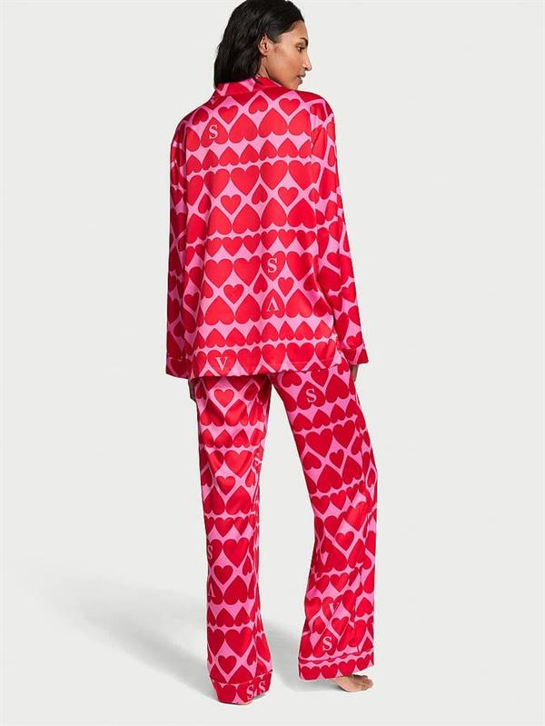 Victorias Secret Fashion Show 24 Parlak Saten Uzun Pijama Takimi