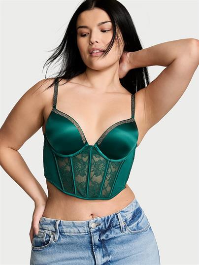 Bombshell 2 Beden Buyuk Gosteren Işıltılı Askili Push Up Bustiyer