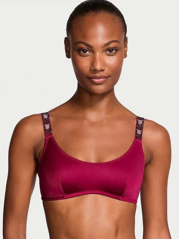 Işıltılı Askili Scoop Bralet ön görünüm