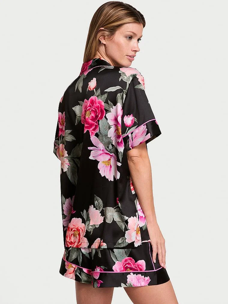 Saten Kısa Pijama Takimi arka görünüm
