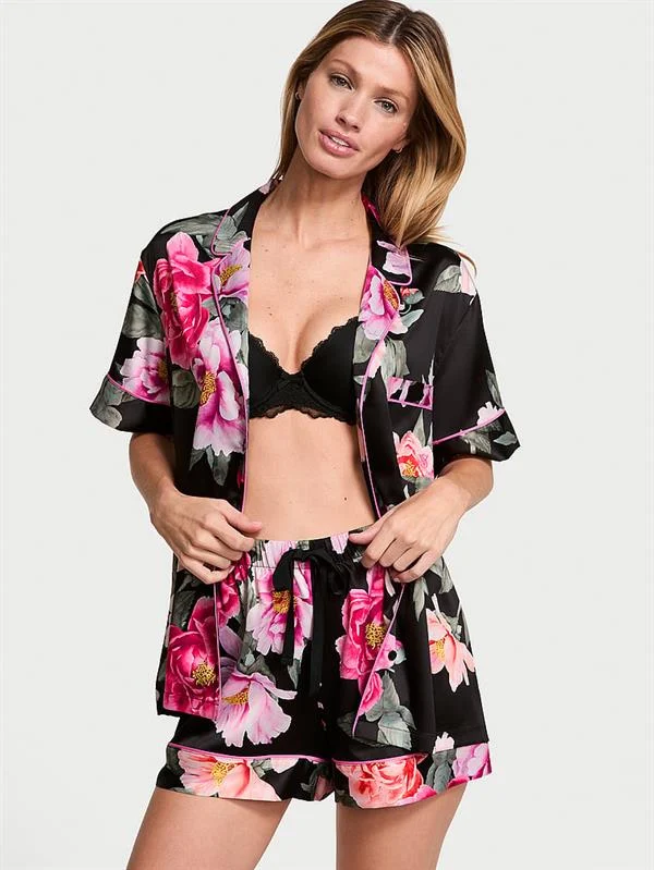 Saten Kısa Pijama Takimi ön görünüm