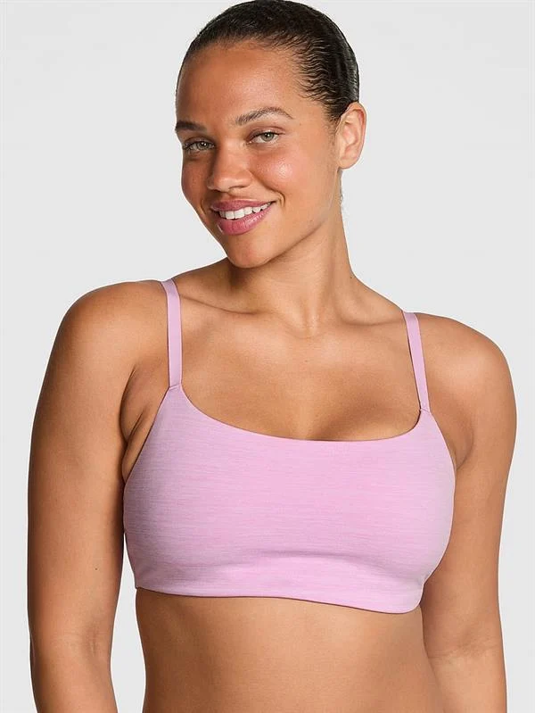 Pink Relay Kare Yaka Sporcu Sütyeni ön görünüm