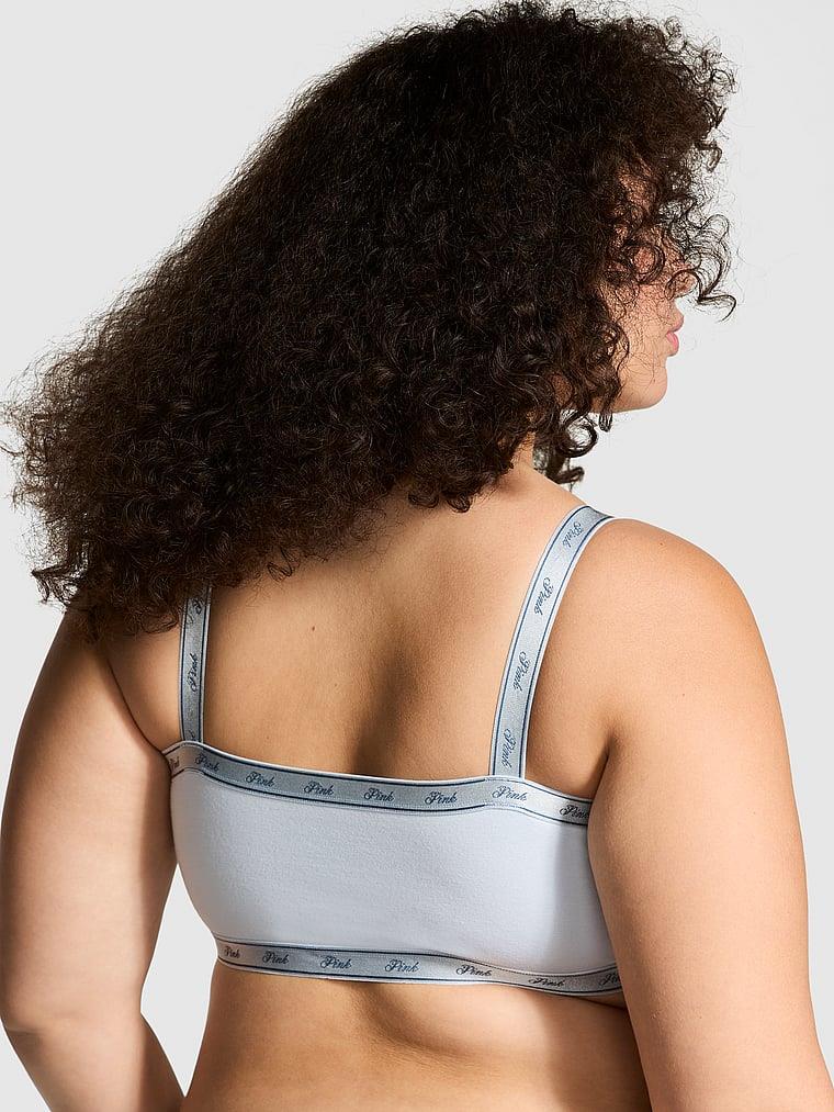 Pink Pamuklu Logolu Duz Yaka Bralet arka görünümü