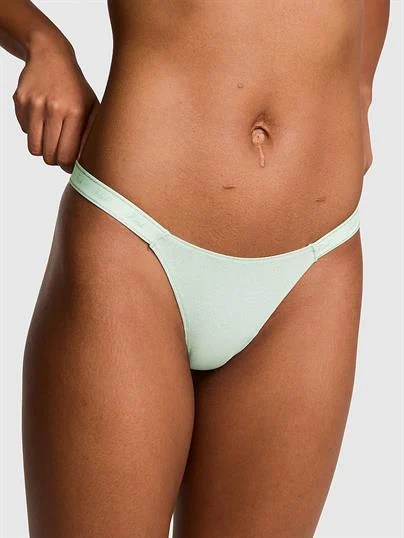Pink Mikro Logo Detayli Işıltılı Tanga