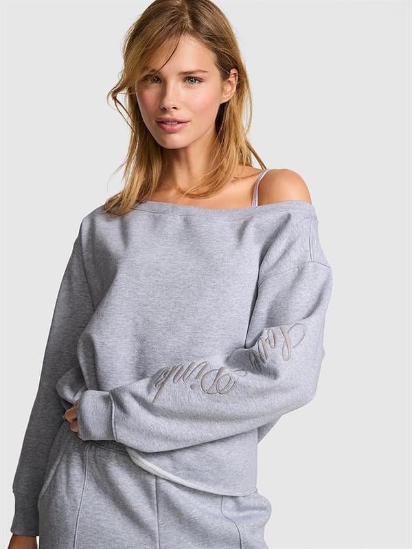 Pink Kampus Omzu Acik Sweatshirt ön görünüm