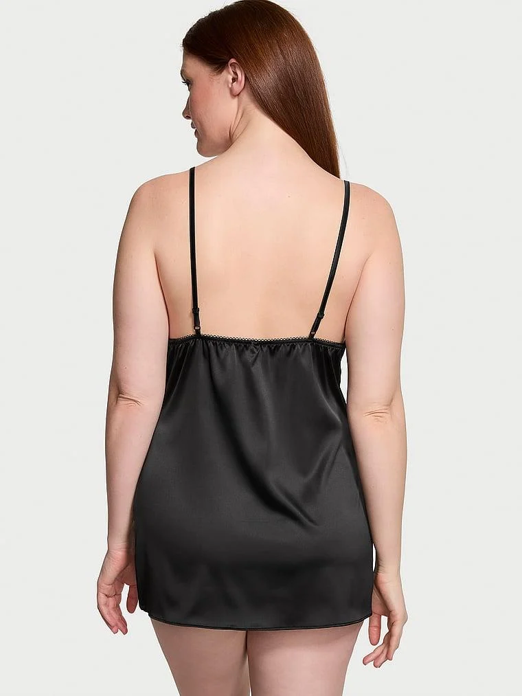 Tease Saten Dantelli Mini Gecelik arka görünüm