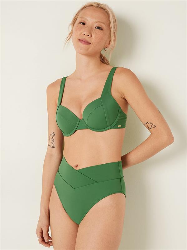 Pink V Capraz Gecisli Yüksek Bel Bikini Alti