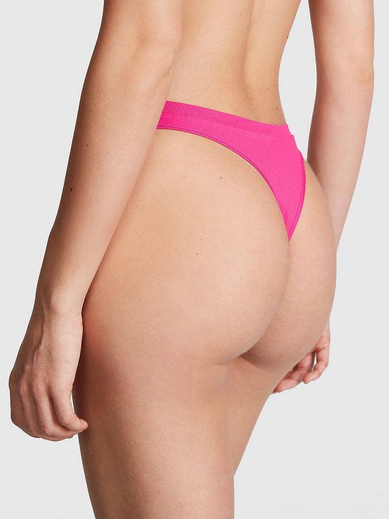 Pink Seamless Derin Bacak Kesim Tanga arka görünümü