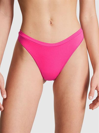 Pink Seamless Derin Bacak Kesim Tanga