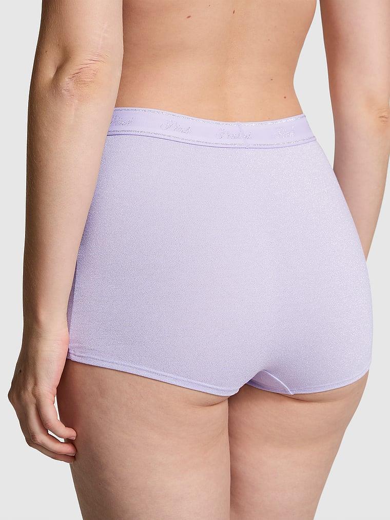 Pink Yüksek Bel Işıltılı Boyshort Kulot arka görünümü