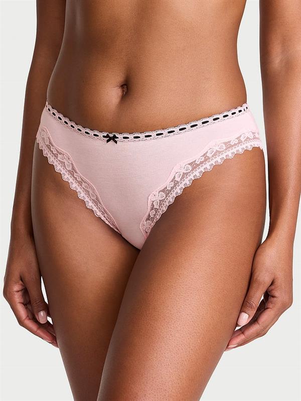 Pamuklu Fiyonklu Dantelli Bikini Kulotu ön görünüm