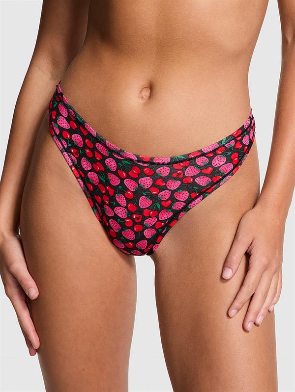 Pink Pamuklu Derin Bacak Kesim Tanga