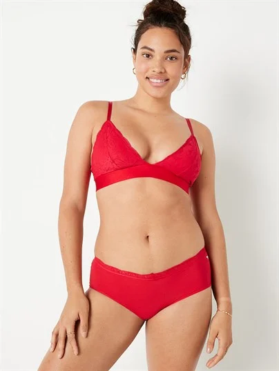 Pink Dantel Detayli Lazer Kesim Boyshort Kulot