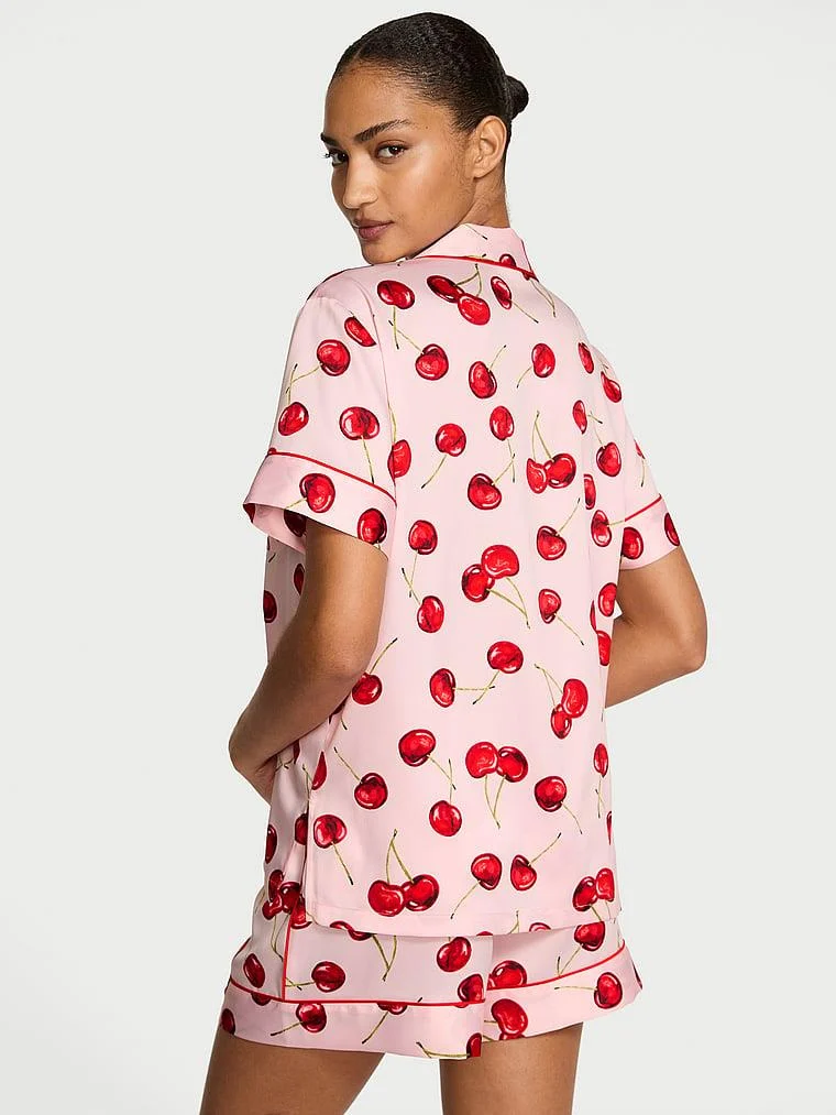 Saten Kısa Pijama Takimi arka görünüm