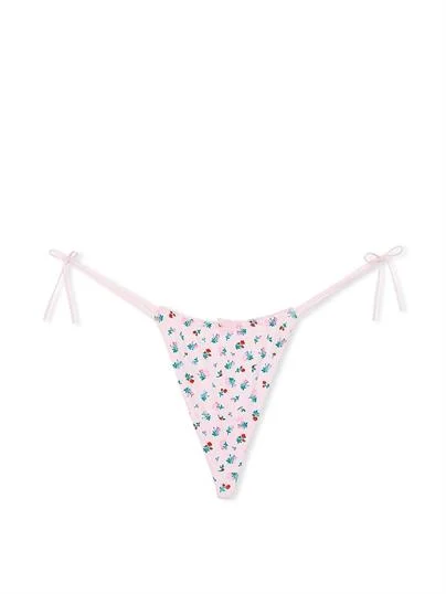 Pink Pamuklu Yandan Baglamali V String Kulot ön görünüm