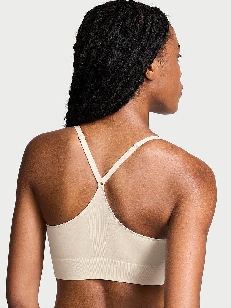 Pink Seamless Scoop Sporcu Sütyeni arka görünümü