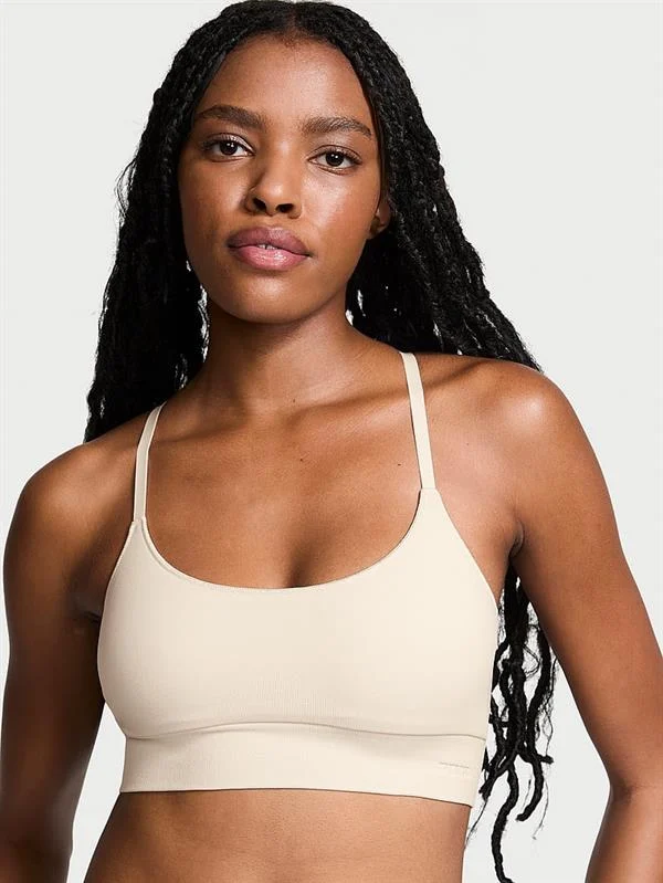 Pink Seamless Scoop Sporcu Sütyeni ön görünüm