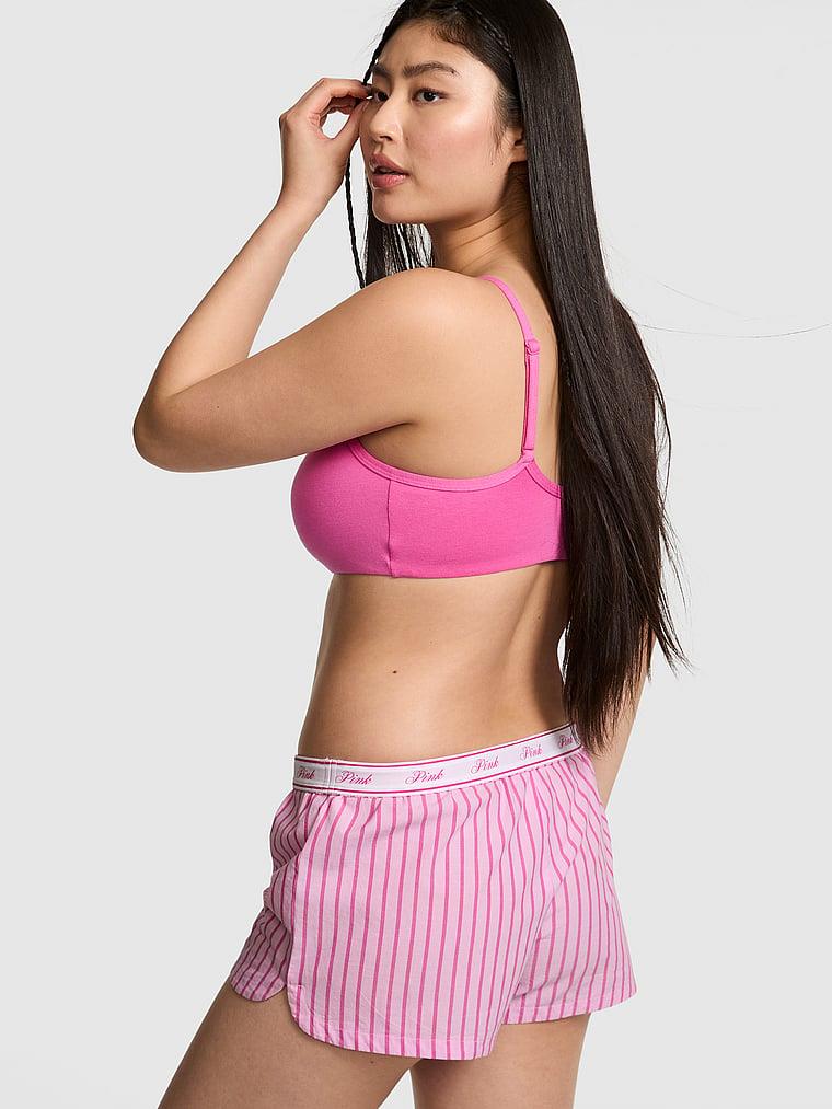 Pink Bol Kesimli Pamuklu Pijama Sortu arka görünüm