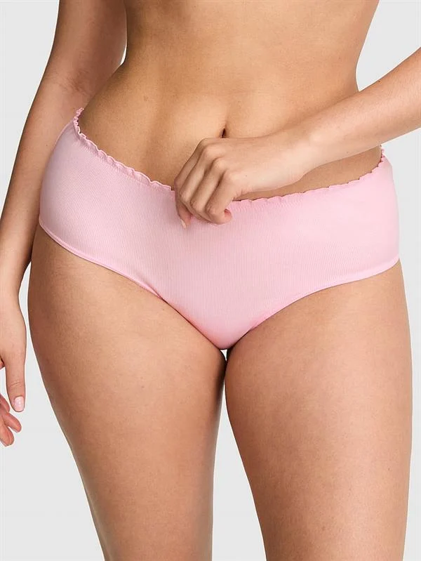 Pink Pamuklu Arkadan Baglamali Cheeky Kulot