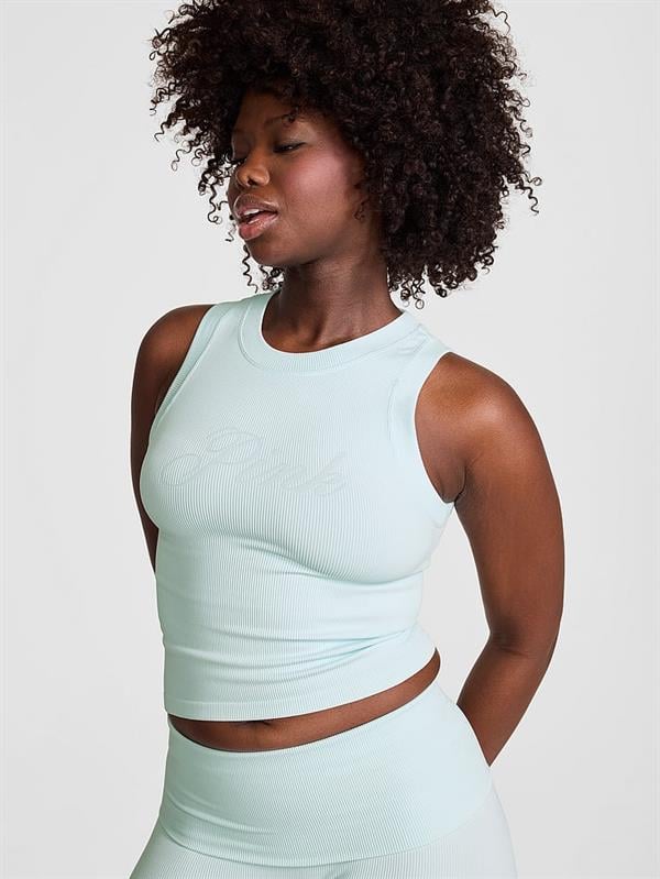 Pink Yumuşak Seamless Halter Yaka Crop