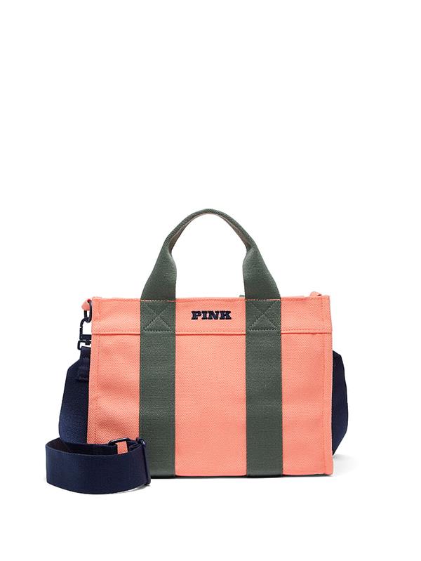 Pink Mini Capraz Askili Kanvas Tote Çanta
