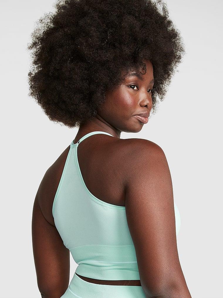 Pink Seamless Longline Sporcu Sütyeni arka görünümü