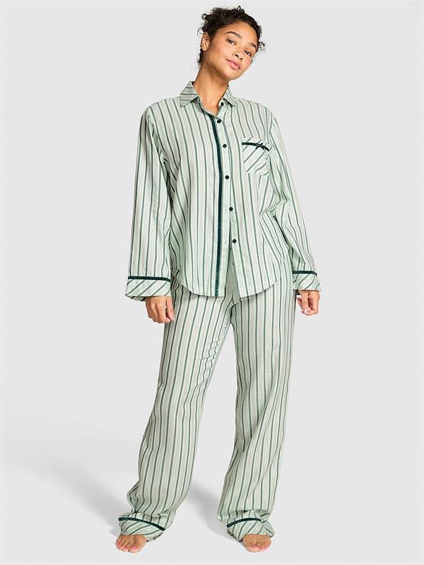 Pink Flanel Uzun Pijama Takimi
