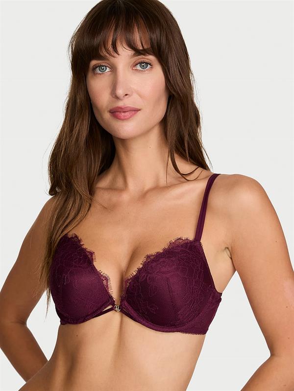 Gul Dantelli Push Up Sütyen