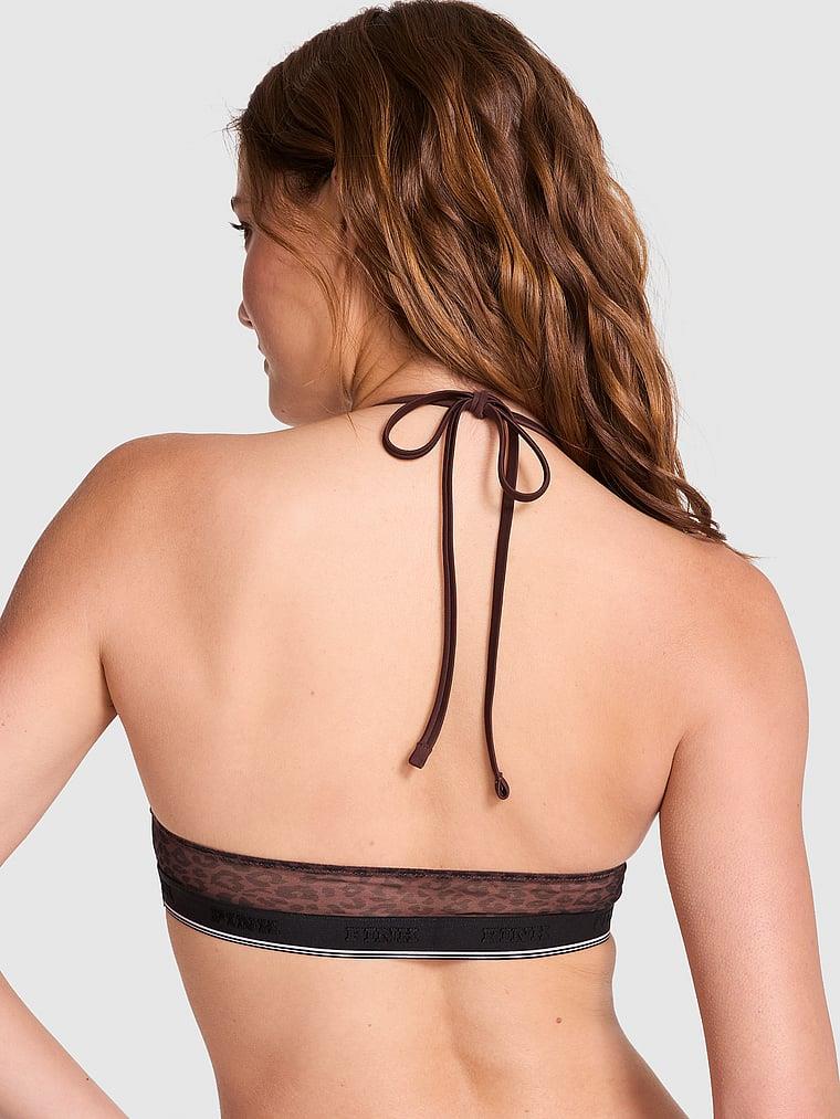 Pink Logolu Tul Halter Ucgen Bralet arka görünümü