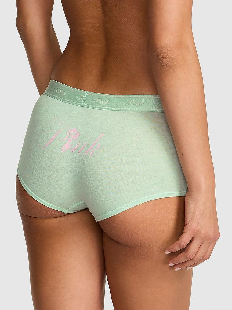 Pink Logolu Pamuklu Boyshort Kulot arka görünümü