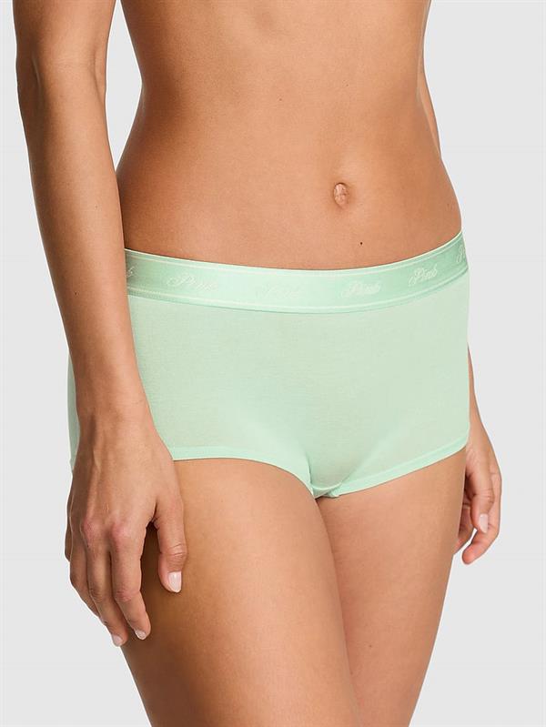 Pink Logolu Pamuklu Boyshort Kulot