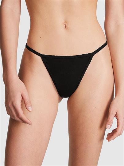 Pink Pamuklu V String Kulot