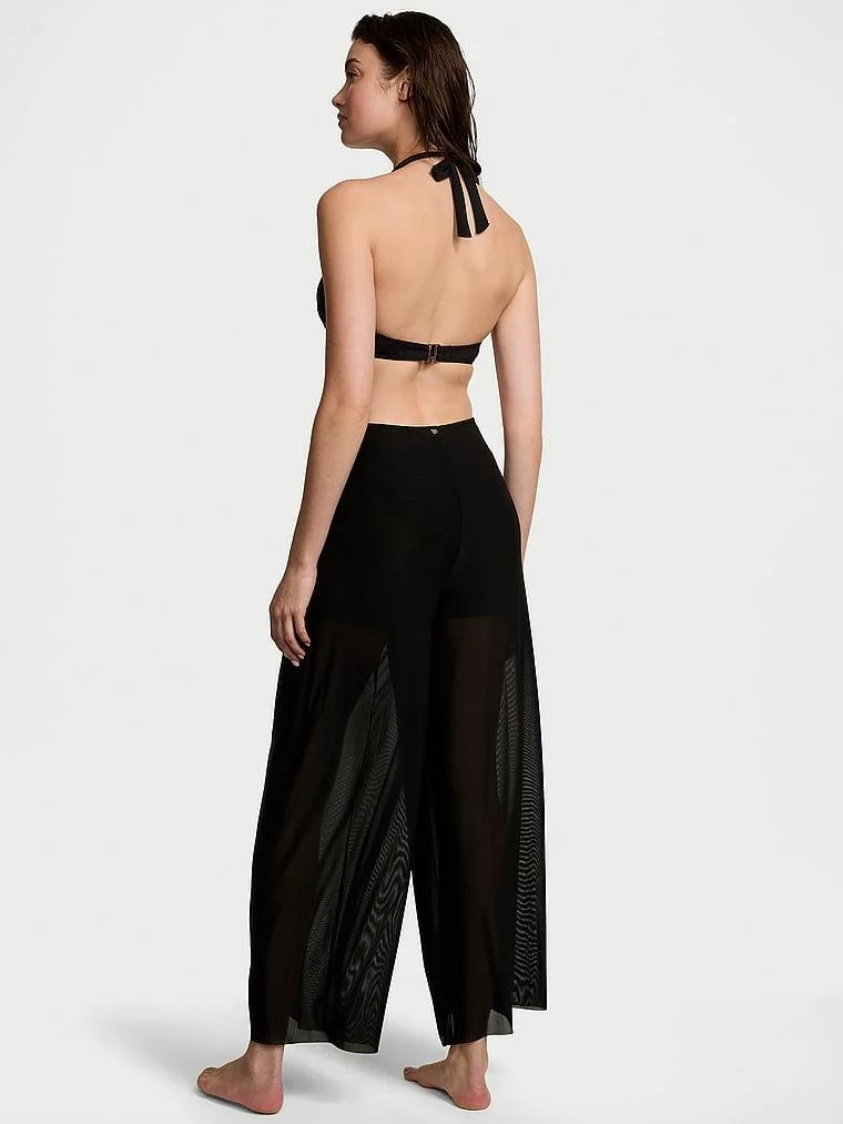 Beachwear Önden Baglamali Sifon Pantolon arka görünümü