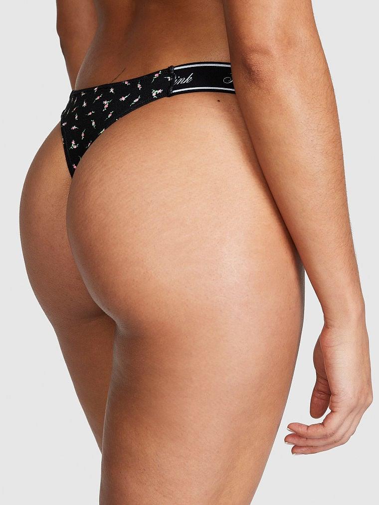 Pink Logolu Pamuklu Scoop Tanga arka görünüm