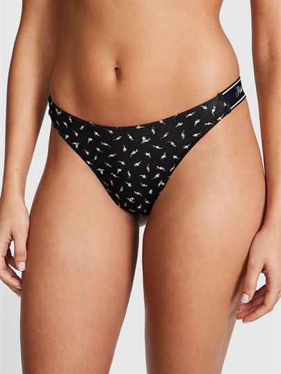 Pink Logolu Pamuklu Scoop Tanga