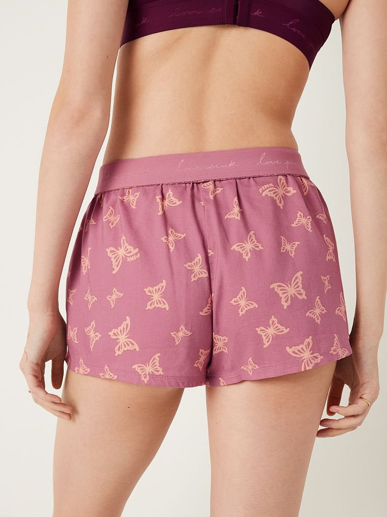 Pink Flanel Sort Pijama arka görünümü