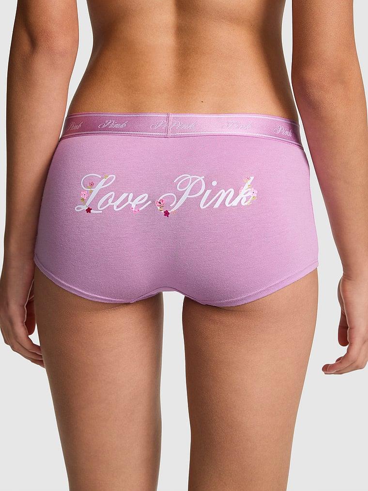 Pink Logolu Pamuklu Boyshort Kulot arka görünüm