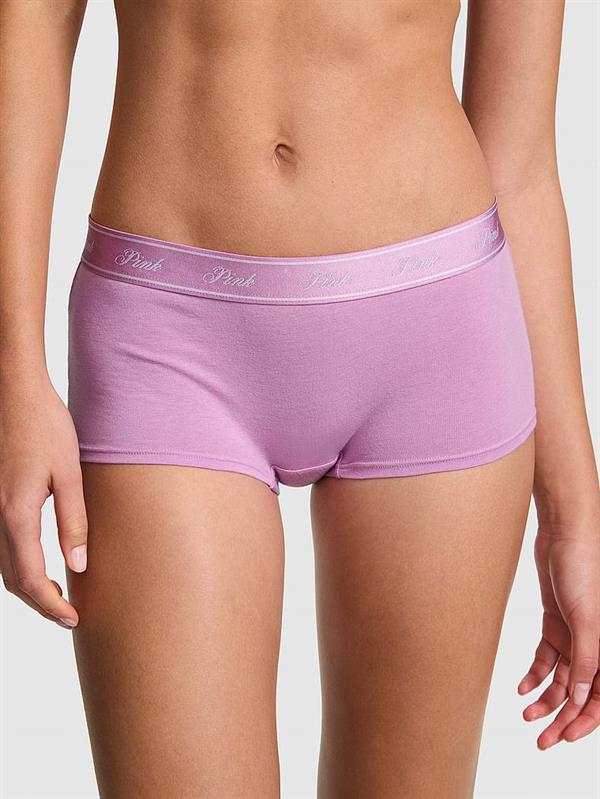 Pink Logolu Pamuklu Boyshort Kulot