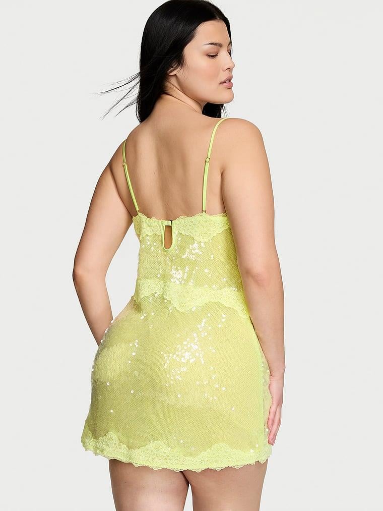 Payetli Mini Slip Elbise arka görünüm